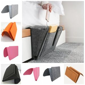 Felt Storage Hanging Bags Bedside Bed Sofa Hanging Holder Sundry Storage Organizer Box Smart Phone Remote Controll Storage Bag Pockets C7119