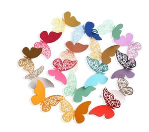 Wholesale Paper Butterflies Multicolor 3D Hollow Butterfly Wall Sticker 12pcs/set 3D Butterfly Decoration Wall Stickers