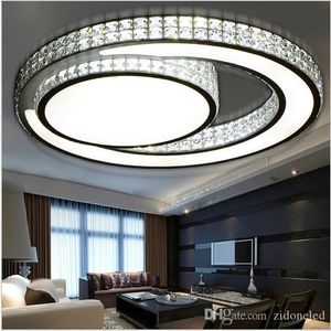 Modern Minimalism Led Crystal Ceiling Lights Circular Plafond Lampa Sovrum Livingroom Flushmount Lighting Fixture Lamparas AC85-265V