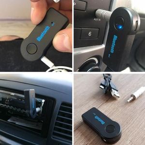 Real Stereo Car Kit Ny 3.5mm Streaming Bluetooth Audio Music Mottagare Stereo BT 3.0 Portable Adapter Auto Aux A2DP Handsfree Phone Mp3