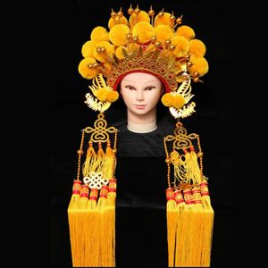 Chiński Peking Opera Headgear Drama Kostium Akcesoria Starożytna Panna Młoda Phoenix Crown Queen Carnival Halloween Cosplay Performance Hat