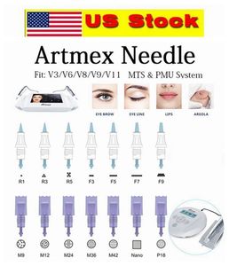 US Stock PMU MTS Replacement Needle Patron Tattoo Needles för ArtMex V8 V6 V9 V11 Permanent Makeup Machine Derma Pen