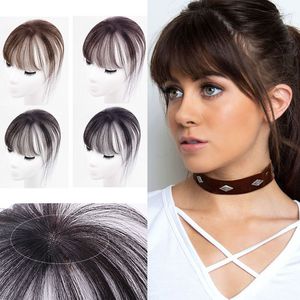 Harmiu Clip in Human 3D Fringe Extensions Hand Made 360 ​​° Invisible Natural Topper Bangs Hair