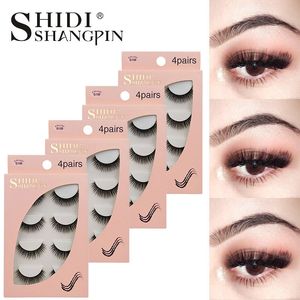 3D Mink rzęsy 4 pary Makijaż Oczu rzęsy Naturalne Długie Grube Winged Lash Full Strip False Eyelash