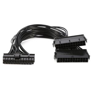 Madencilik 24pin 20 + 4pin Çift PSU Destek Toptan Freeshipping 10 Ad ATX Güç Kaynağı 30cm Adaptör Kablo Konnektör