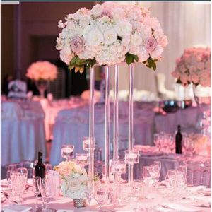 結婚式の装飾アクリルの幾何学的道路透明な花の立場の装飾花嫁のパーティーデコット3アクリル刻み目