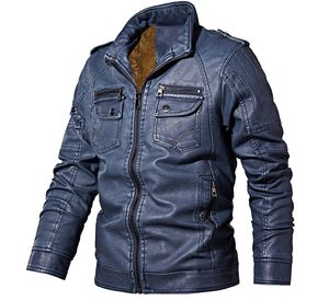 Vintage Sheepskin Lining Leather Jacket Workwear Jackor Ytterwear Biker Blazer Coat