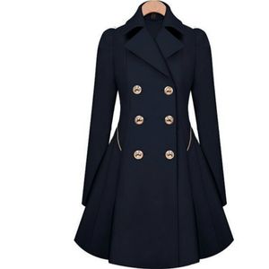 Nuovo arrivo inverno e autunno giacca a vento a maniche lunghe cappotto da donna doppio petto abbigliamento da lavoro formale