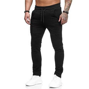 Mens byxor nya mode pläterade byxor män solida fitness casual mens byxor sweatpants streetwear hip hop joggers byxor man