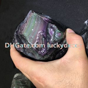 1000g Formato casuale Freeform Natural Raw Rainbow Obsidian Lapidary Stone Lastra Super raro vetro vulcanico Obsidian Display Specimen from Mexica