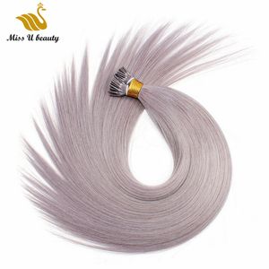 Предварительно связанные волосы наращивания волос я кончит кукуруку Humanhair выровненные высококачественные легкие блондинки белый серый цвет 100 г