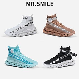 2020 Modedesigner Herren Sockenschuhe Dreifach Weiß Blau Braun Schwarz Mittelhohe Herren Sockentrainer Läufer Sport Designer Sneakers 40-45