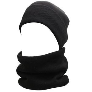 Kvinnor Mens Winter Slouchy Skiing Outdoor Sports Bike Cycling Infinity Scarf Skull Beanie Hat Cap Pouch Screen Gloves Mantens 3 Pieces Set