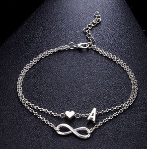 20pcs/lot New Fashion Jewelry Gift Bohemia Style Infinity Symbol 8 Lucky A-S Letter Beads Bracelets DIY Jewelry Bracelet