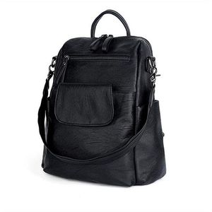 Designer-Frauen Rucksack FashionTravel Tasche PU Leder Solide Schultaschen Für Teenager Mädchen Große Kapazität Casual Frauen Schwarz Rucksäcke 0201