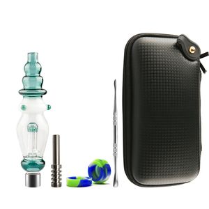 CSYC NC040 Smoking Kits Dab Straw Pipe with 510 Thread Titanium Quartz Nail Ceramic Tips Glass Hand Water Pipes Dab Rig Mini Bongs