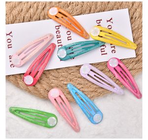 glitter Color Clips base DIY Hairpin Metal Barrettes Pins for Baby Children Women Hair Accessory