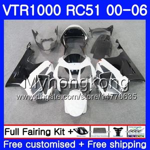 Kit för Honda VTR 1000 RC51 2000 2001 2002 2003 2004 2005 2006 Fabriksvit 257HM.29 RTV1000 SP1 SP2 VTR1000 00 01 02 03 04 05 06 FAIRING