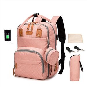 Grande capacidade impermeável mochila mochila mamãe mochila usb fralda fralda sacola mãe bolsa ao ar livre enfermagem saco de viagem ljjp32