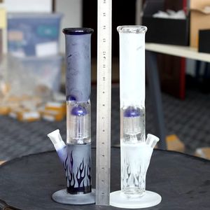 Supergroße Glasbong-Wasserpfeifen, Triple-Matrix-Perc-Dick-Recycler-Bubbler-Ölplattformen, 14-Zoll-Dab-Rig-Lippenbasis, umwickelte Becher-Wasserpfeifen