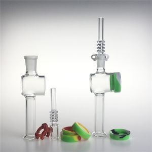 Coletor de nectores de vidro de 7,5 polegadas com cachimbos de água 10 mm 14 mm pontas de quartzo Keck Clip 10 ML Recipiente de silicone Recuperador Kit de nectores para fumar