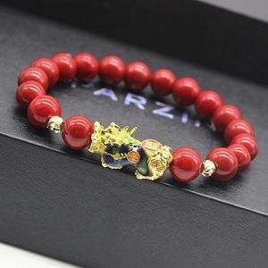 Pulseira de Contas de Pedra Feng Shui Pulseira Masculina Feminina Unissex Mudança de Cor Pixiu Riqueza e Boa Sorte Pulseira Feminina