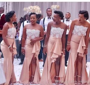 2019 Güney Afrika Arapça Gelinlik Elbise Jewel Boyun Ülke Bahçe Örgün Düğün Parti Misafir Hizmetçi Onur Kıyafeti Artı Boyutu Custom Made