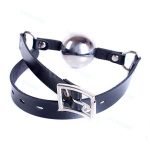 Bondage Faux Leather Belt Stainless Steel Mouth Ball Gag Bedroom Lover Restraint Slave 876E