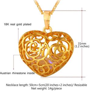 Fashion- Trendy Blumen-Höhle Halskette Großhandel Platin / 18K reales Gold überzog Kristallstein Frauen Herz Schmuck-Geschenk P800