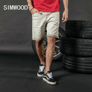 SIMWOOD 2020 Summer New Dark Washed Denim Shorts Men Casual Knee Length Vintage Short Jeans Plus Size Brand Clothing 180080