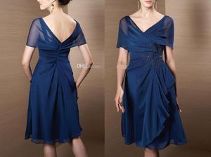 Short Chiffon A-line Mother's Dresses Appliques Beads Off--shoulder Fashion New Style Plus Size Women Knee-length