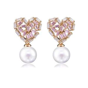 Wholesale- designer pearl earrings jewelry for women new heart shape shining beauty earrings accessorries for party