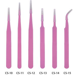 Partihandel Beauty Pink Pinzers CS-10 CS-11 CS-12 CS-13 CS-14 CS-15 för ögonfransförlängningar Nail Art Nippers Telefonverktyg