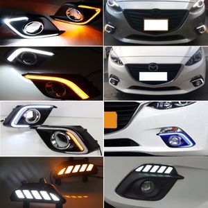 2st DRL för Mazda 3 Mazda3 Axela 2014 2015 2016 LED DAGIME LUNGLIGHT Dagsljus dimlampa med blinkersljus