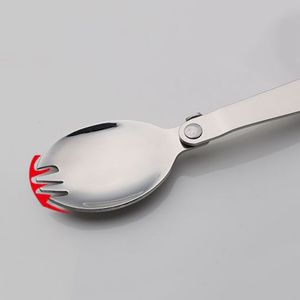 Outdoor camping tableware stainless steel folding spoon outdoor travel portable tableware creative meal spoon fork New