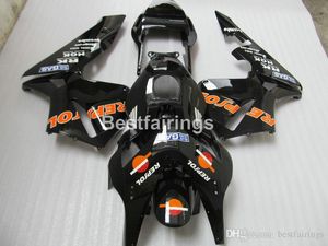Injection mold fairing body kit for Honda CBR600RR 03 04 black motorcycle fairings set CBR600RR 2003 2004 JK34