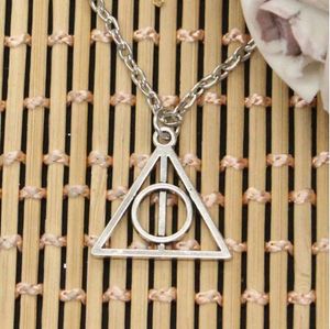 New Tibetan Silver Hallows Deathly Charms Pendant Necklaces charms For Women Choker Gothic Vintage Jewelr