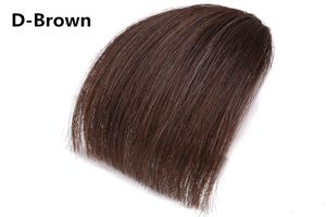 Черные / коричневые прямые передние аккуратные тупые челки клип в цельных настоящих природных волос синтетические наращивания волос