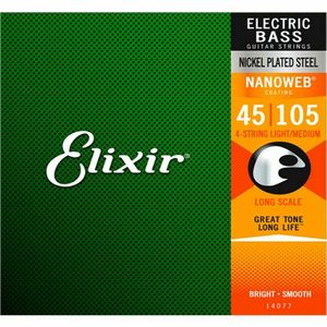 Elixir NanoWeb Basso chitarra elettrica stringa della luce Media