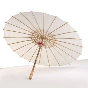 Wedding Bride Parasols White Paper Umbrella Wooden Handle Japanese Chinese Craft Umbrella 40cm 60cm Diameter Wedding Umbrellas LX6333