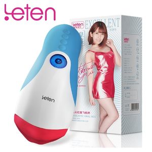 Leten Smart Electric Lick Suck 10 Velocità Riscaldamento Automatico Macchina del sesso orale Masturbatore maschile Tazza Vibrante Giocattolo adulto del sesso per gli uomini Y19061202