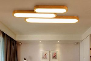 Zdalne sterowanie Lampki sufitowe Drewniane dekoracyjne lampy sufitowe Panele do salonu sypialni Lampa Deckenleuchten Myy