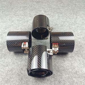 1 Piece Carbon fiber+Stainless Steel Exhaust Pipe tailpipe For M2 M3 M4 M performance Glossy Black Muffler Tip