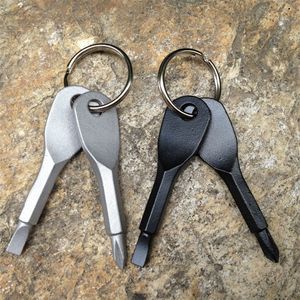 100pcs Screwdrivers Keychain Outdoor Pocket Mini Screwdriver Set Key Ring With Slotted Phillips Hand Key Pendants
