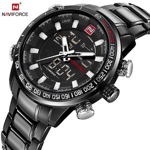 Naviforce Quartz Wristwatch Męskie Zegarki Top Marka Luksusowy Sport Wojskowy Zegarek Mężczyźni Zegar Ze Stali Nierdzewnej Relogio Masculino Y19061905