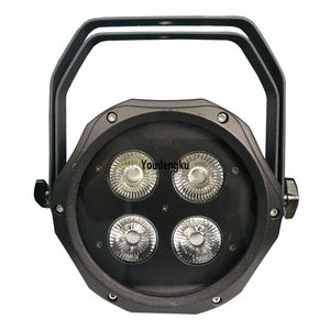 8 Stück dekorative LED-Leuchten, 4 Stück * 18 W, wasserdicht, flach, 6-in-1, RGBWA, UV, 18 W, kleines Mini-LED-Par-Licht