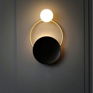 Nordic Retro Bedside LED Wall Lamp Art Brass Foyer Background Bedroom Restaurant Aisle Wall Sconce Lighting