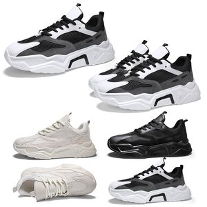 non-brand fashion women men running shoes triple black grey white breathable mesh comfortable trainer sport designer sneakers 39-44