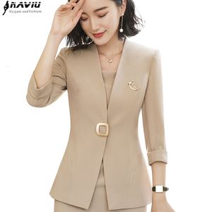 Profesyonel ceket kadın 2018 yeni moda mizaç yaz yarım kollu ince ceket kadın ofis bayan büyük beden resmi ceket LY191122