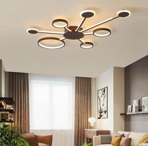 Yeni Tasarım Modern LED Tavan Işıkları Oturma Odası Için Yatak Odası Çalışma Odası Ev Renk Kahve Kaplama Tavan Lambası Myy